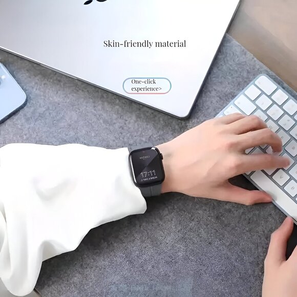 Apple Watch Band Waterproof Magnetic Adjustable Stylish Strap Watch Band Gray - Picture 3 of 4